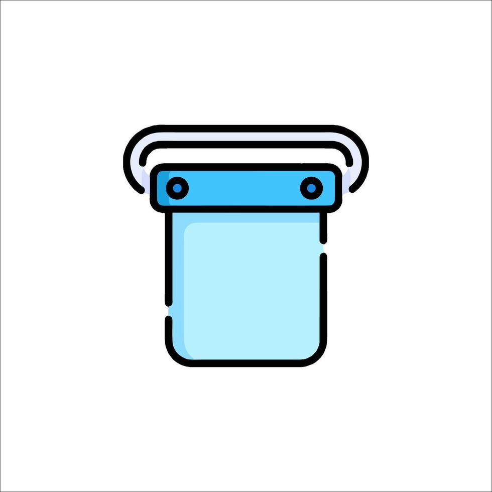 A blue container with a handle on it vector