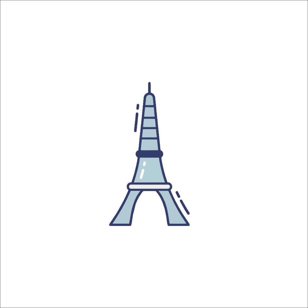The eiffel tower is shown in a line drawing vector