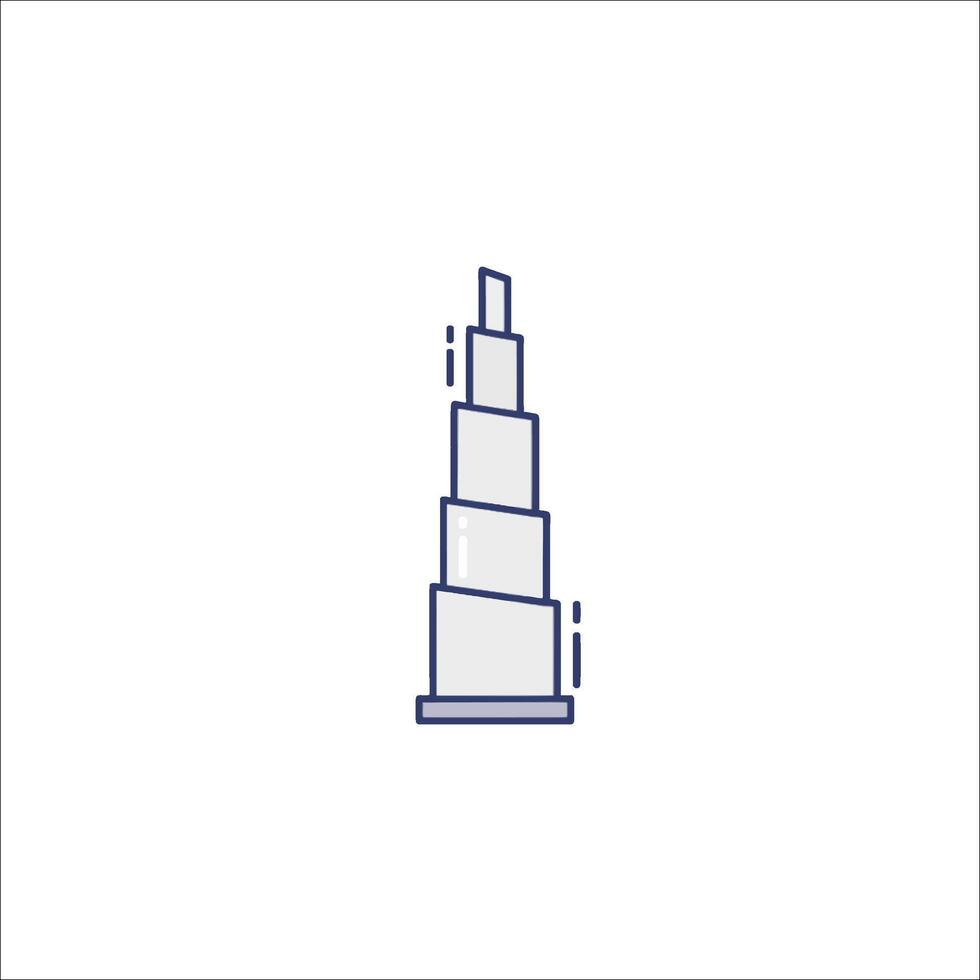 Burj khalifa line icon, flat design, illustration vector