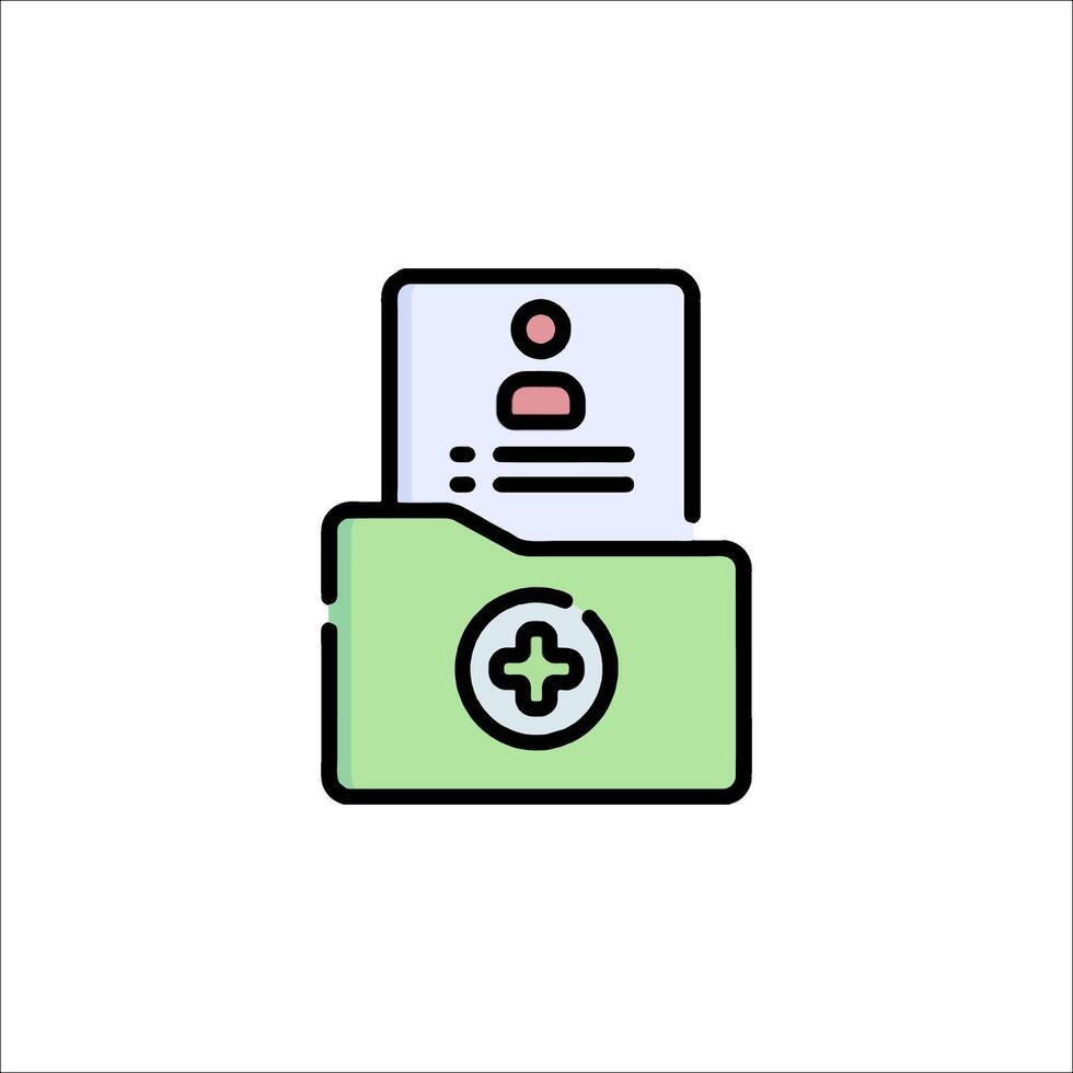 Medical file folder icon illustration vector