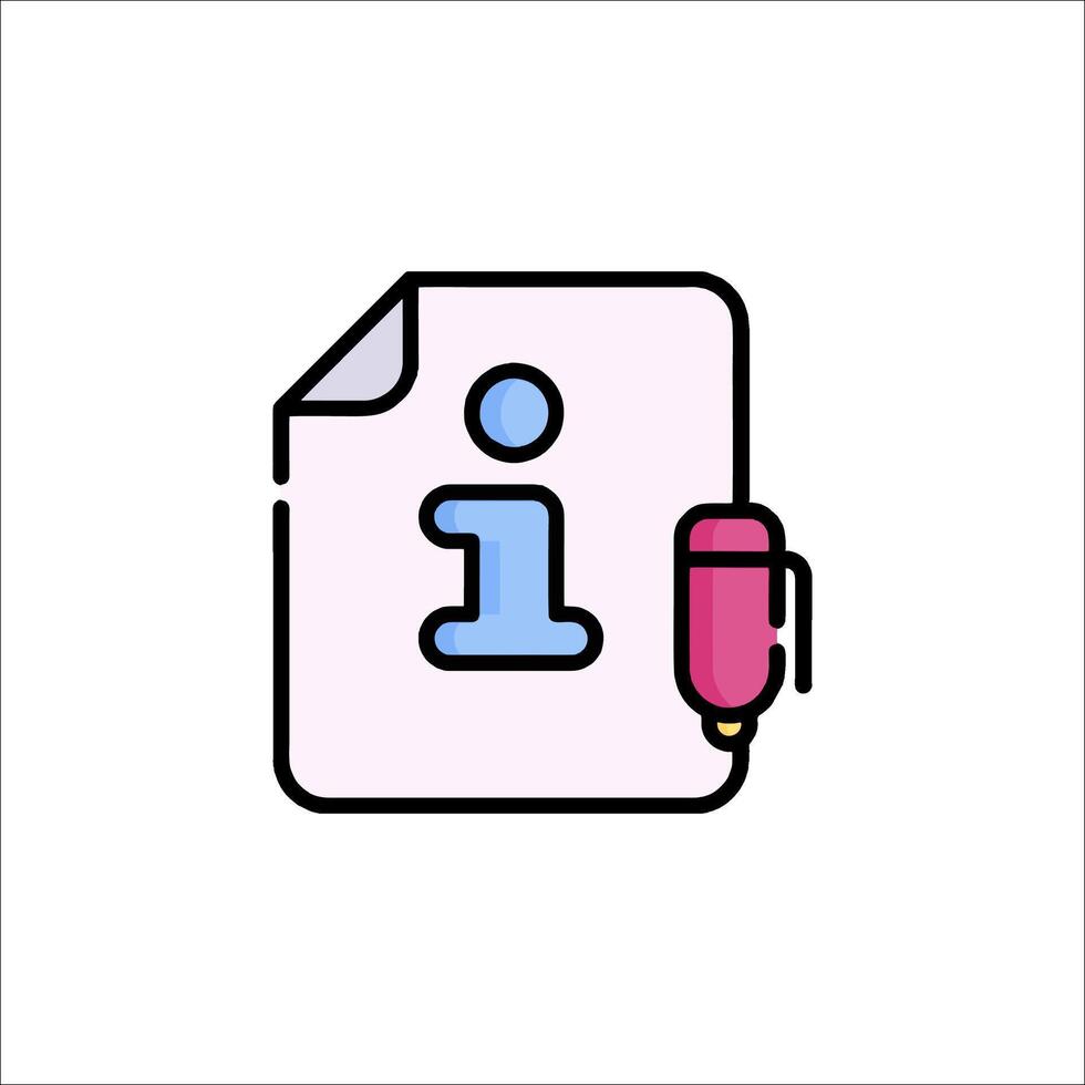 A document with the word i on it vector