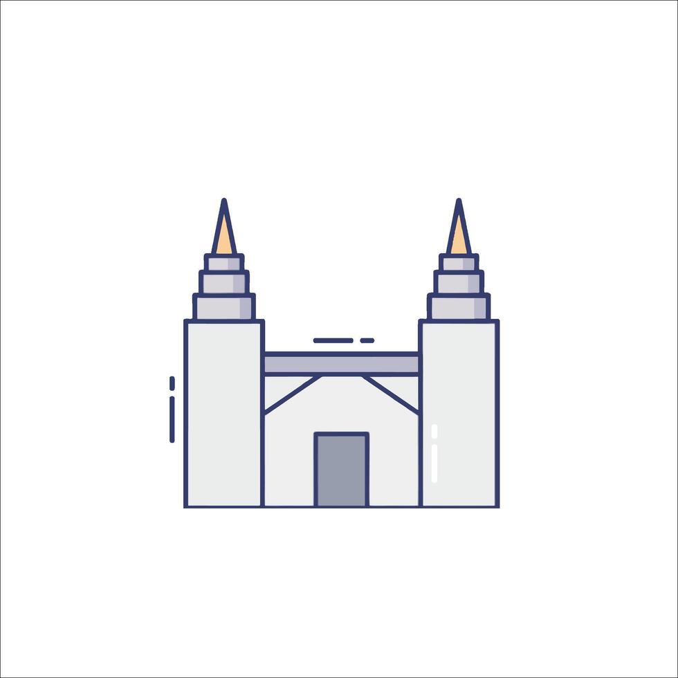 The temple icon in a line style vector