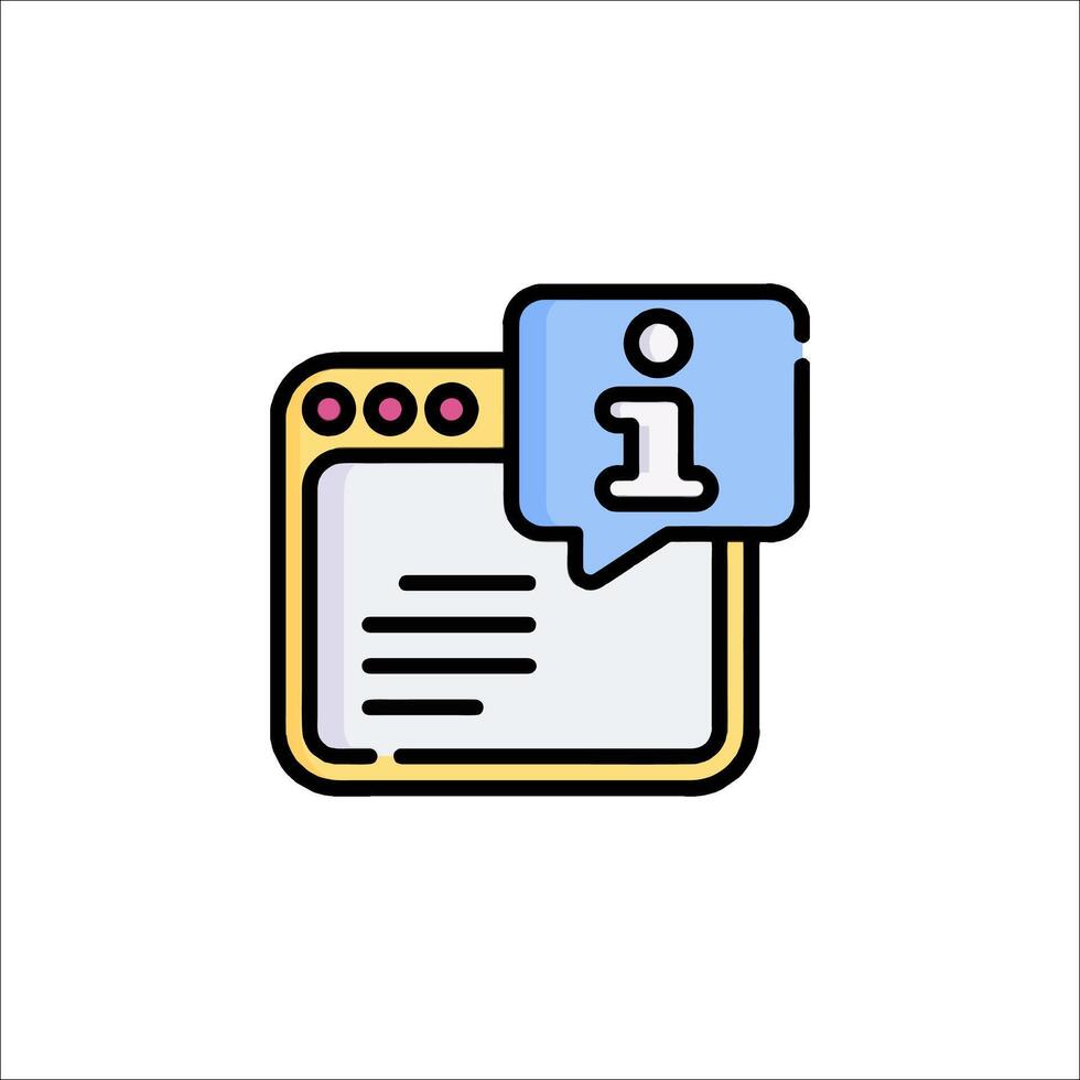 A web page with a speech bubble icon vector
