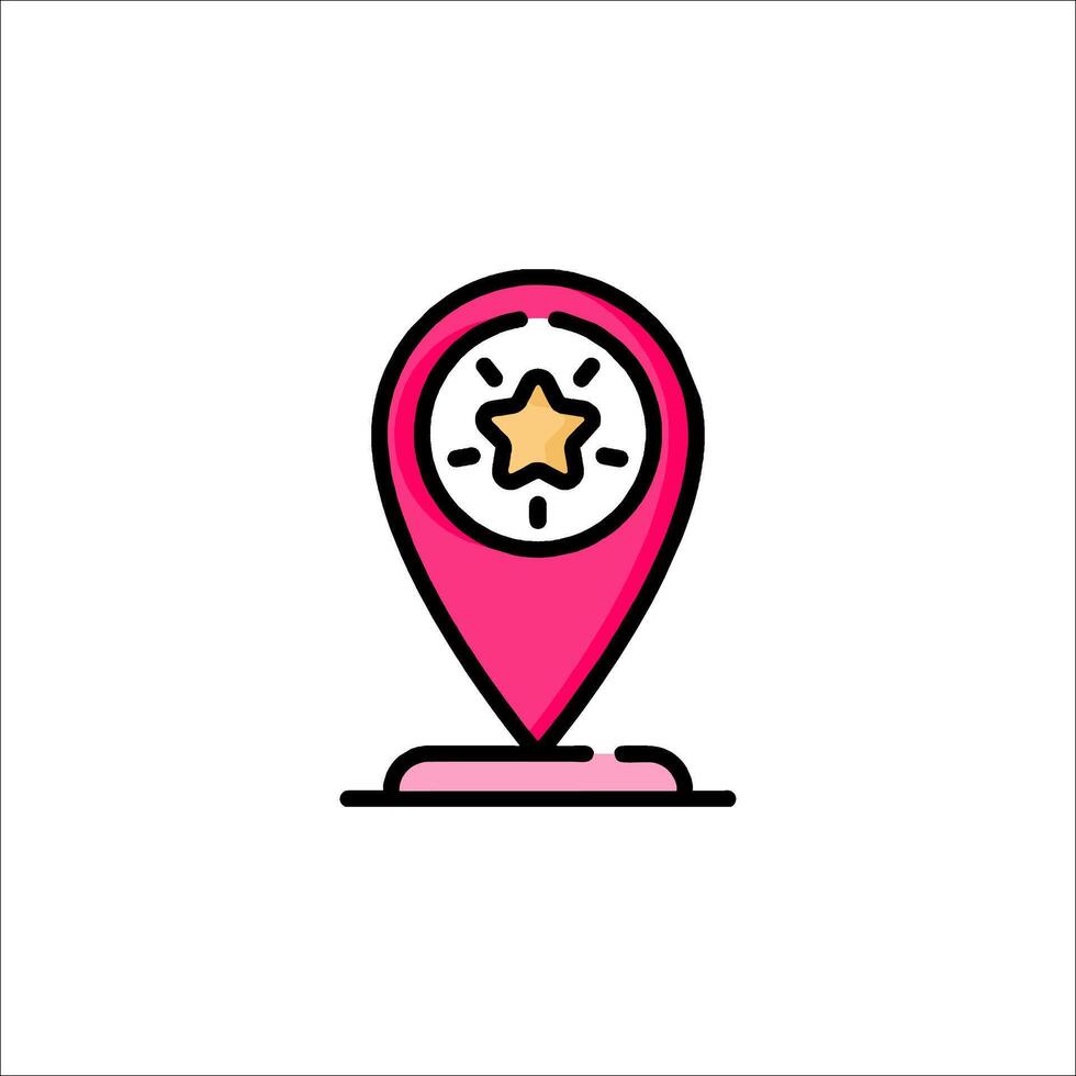 A pink pin with a star on it vector