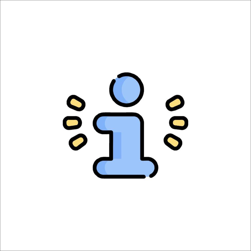 The first person icon in a line style vector