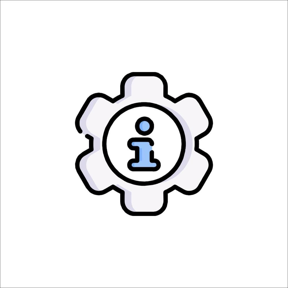 A gearwheel with an icon of an i vector