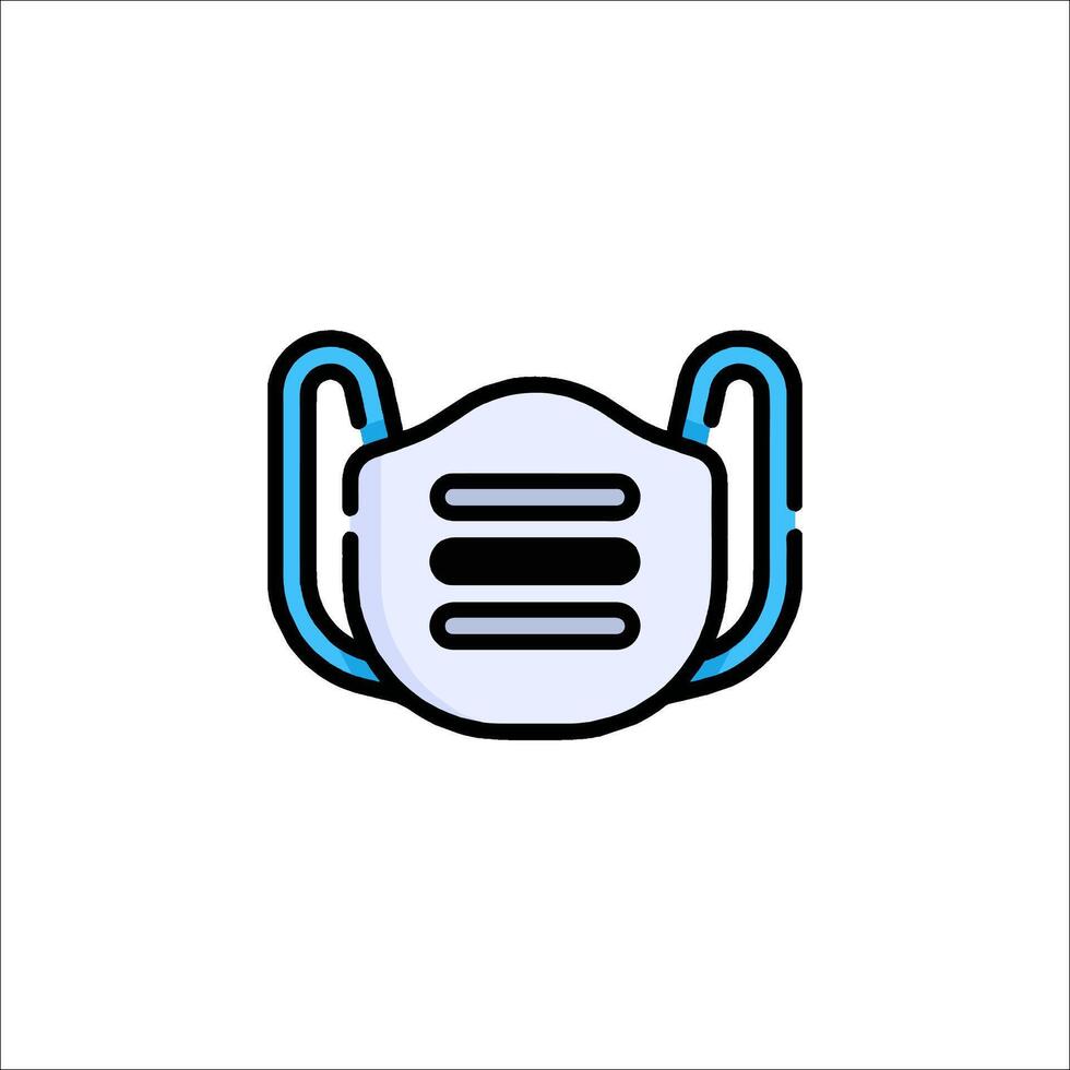A blue and black mask icon on a white background vector