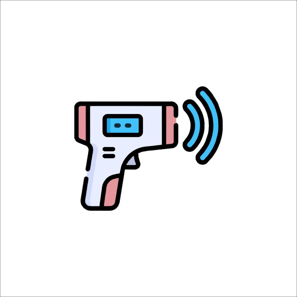A gun with a sound wave icon vector