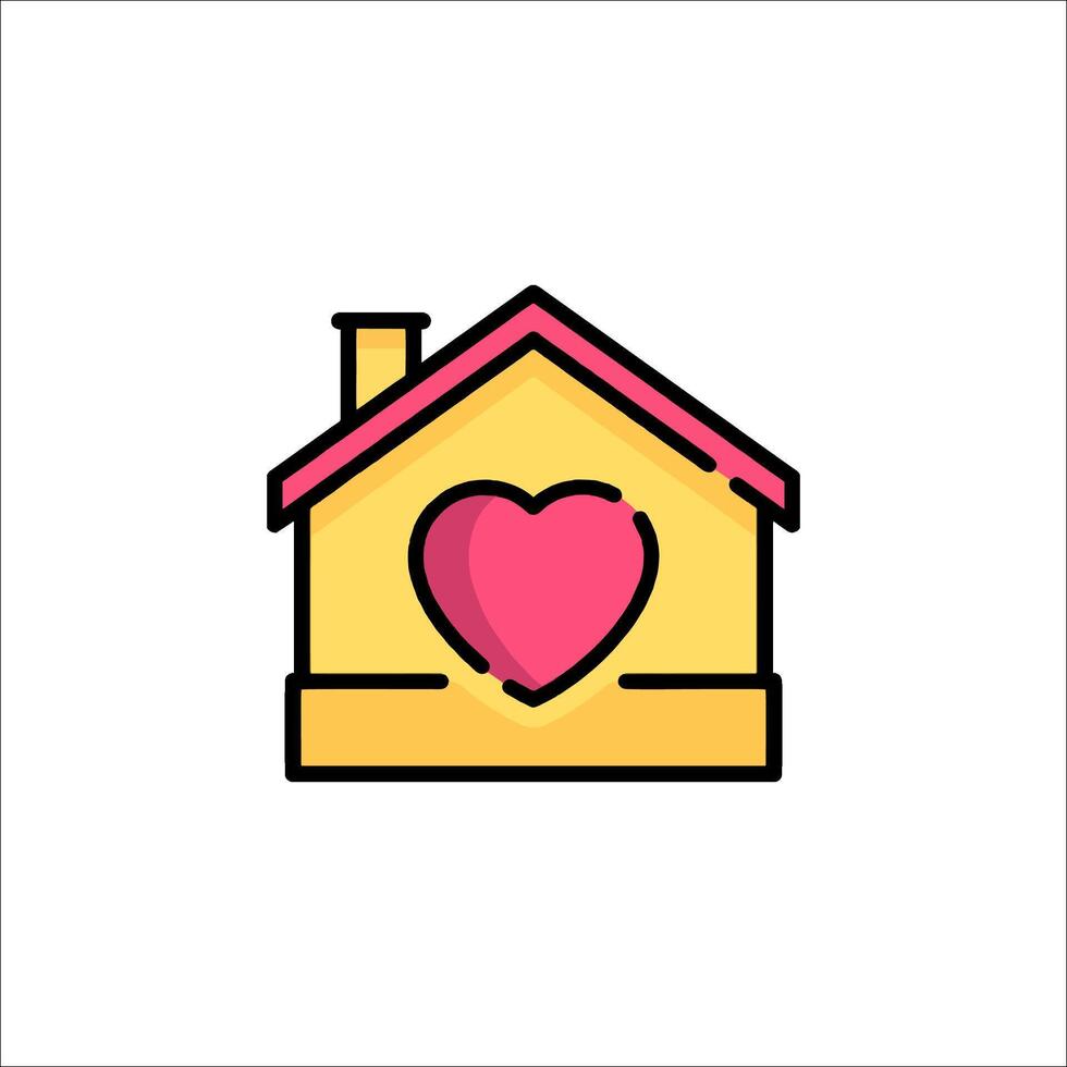 A house with a heart in the middle vector