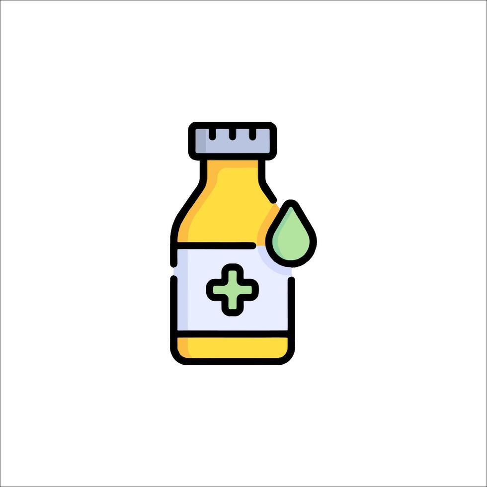 A bottle of medicine with a cross on it vector