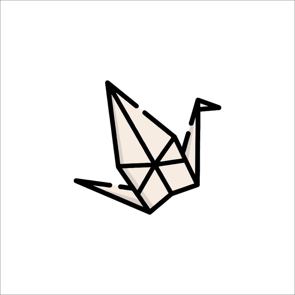 A drawing of a crane with a white background vector