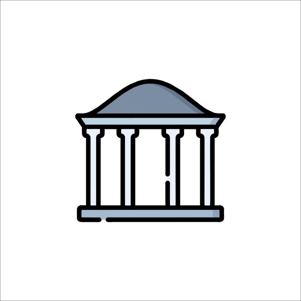 A building with columns and a dome icon vector