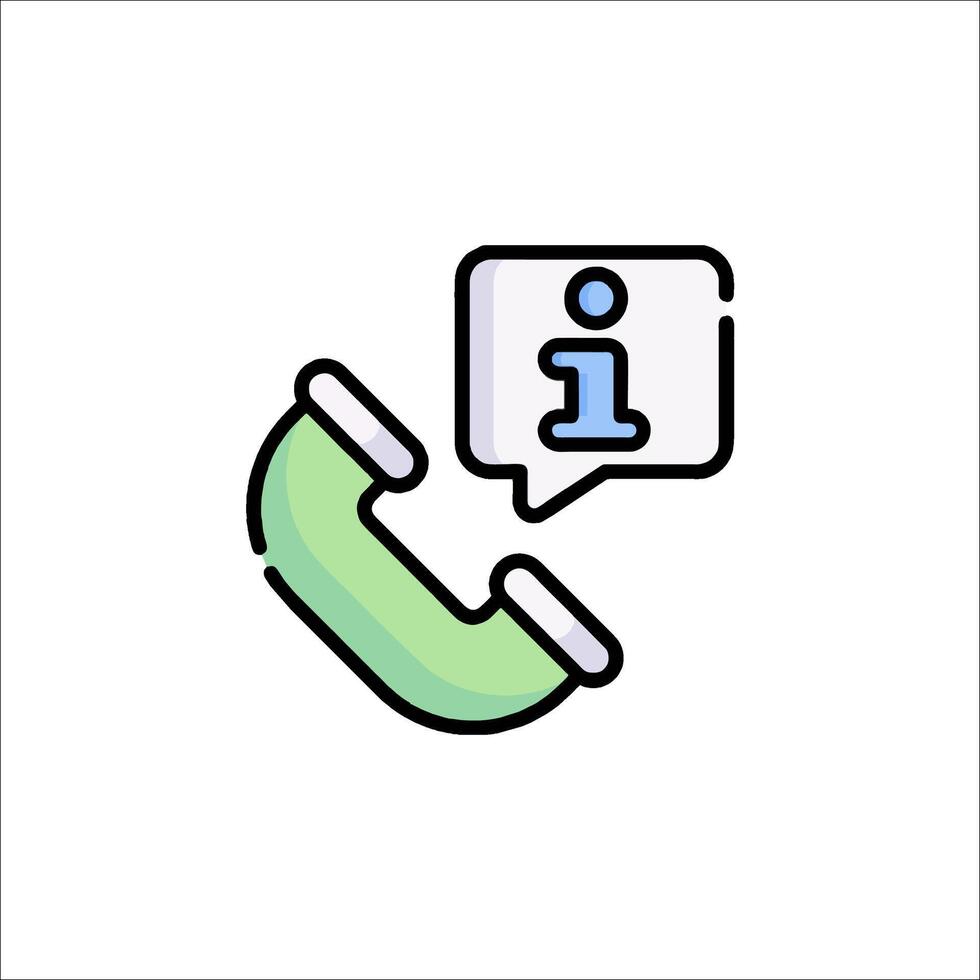 A phone call icon with a speech bubble vector