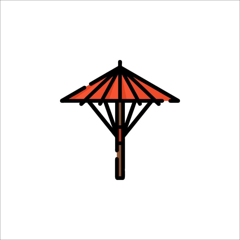 A red umbrella on a white background vector