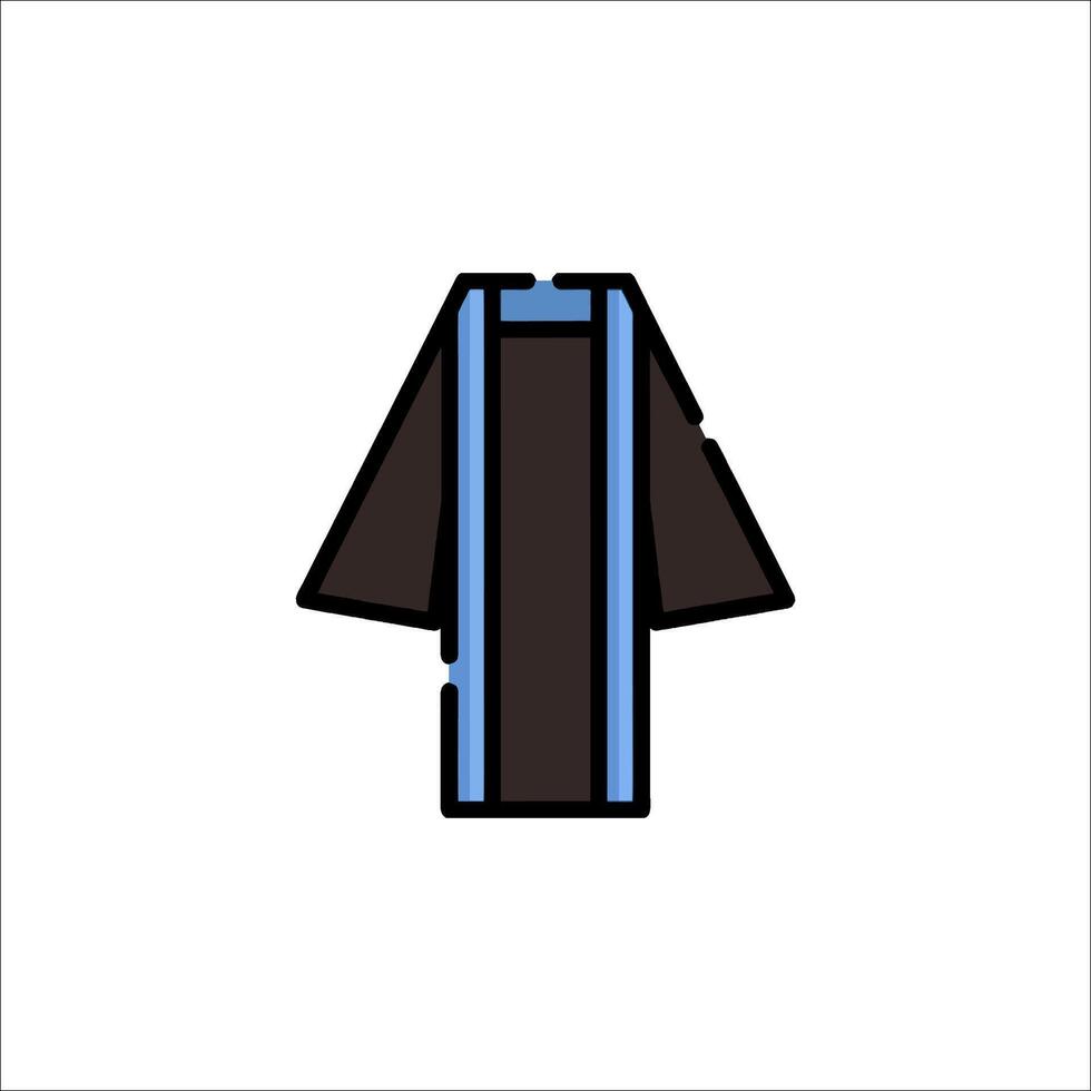 A black and blue coat icon on a white background vector