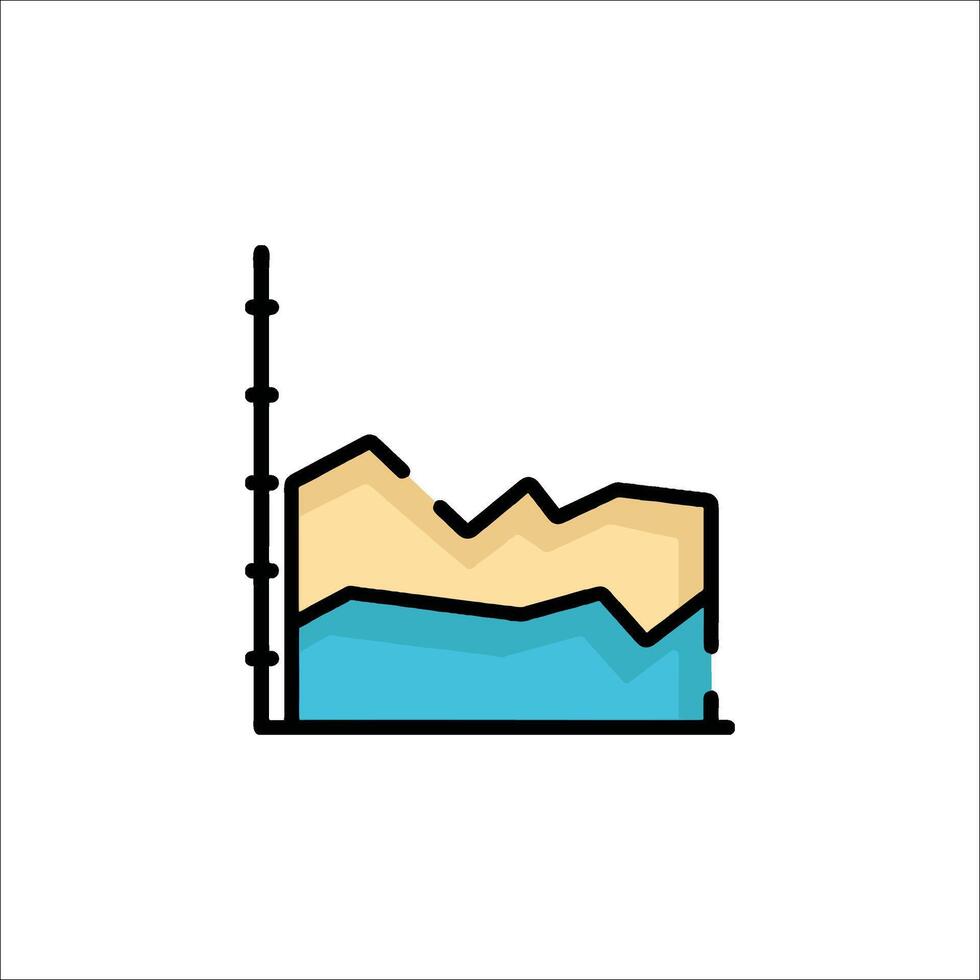 A graph chart icon with a bar chart vector