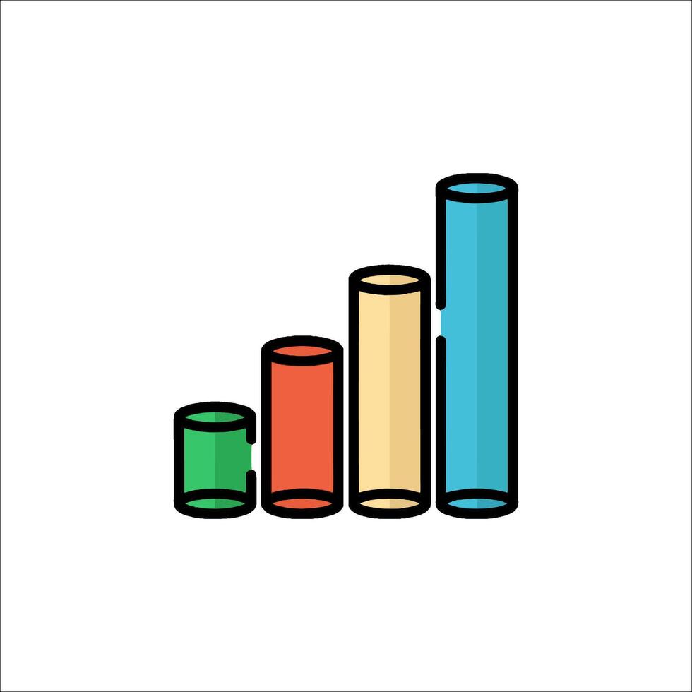 A colorful bar graph icon on a white background vector