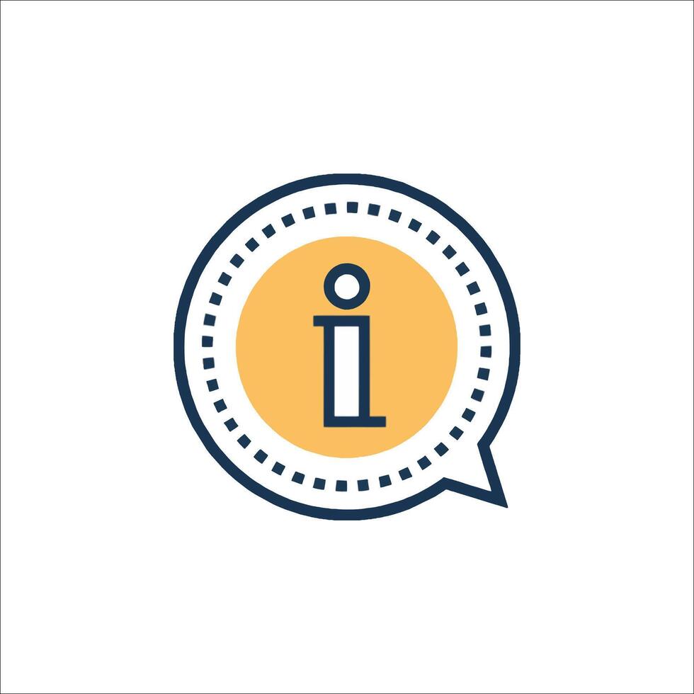 An icon of the i symbol with a speech bubble vector