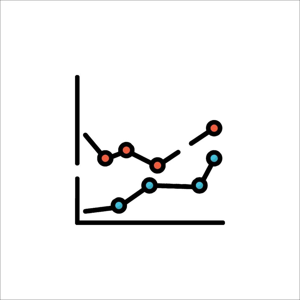 un grafico línea icono con un línea yendo arriba vector