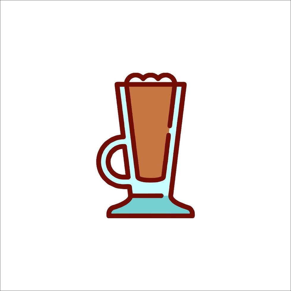 A glass of coffee with a cup of milk vector
