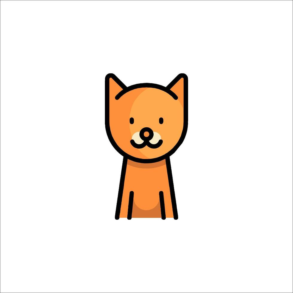 A cartoon cat with a nose on its face vector