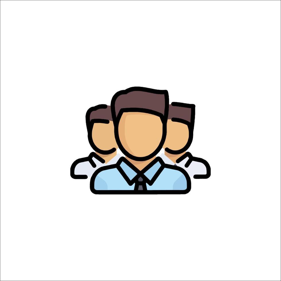 A group of people icon with a blue background vector