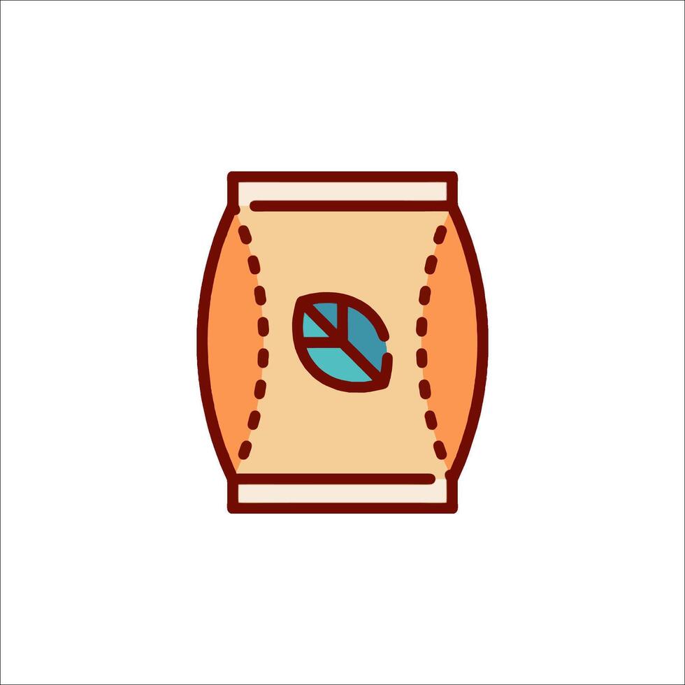 A bag of coffee beans icon on a white background vector
