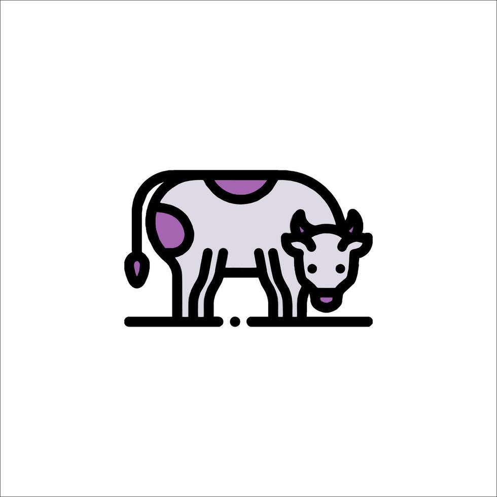 A cow is standing in a line on a white background vector