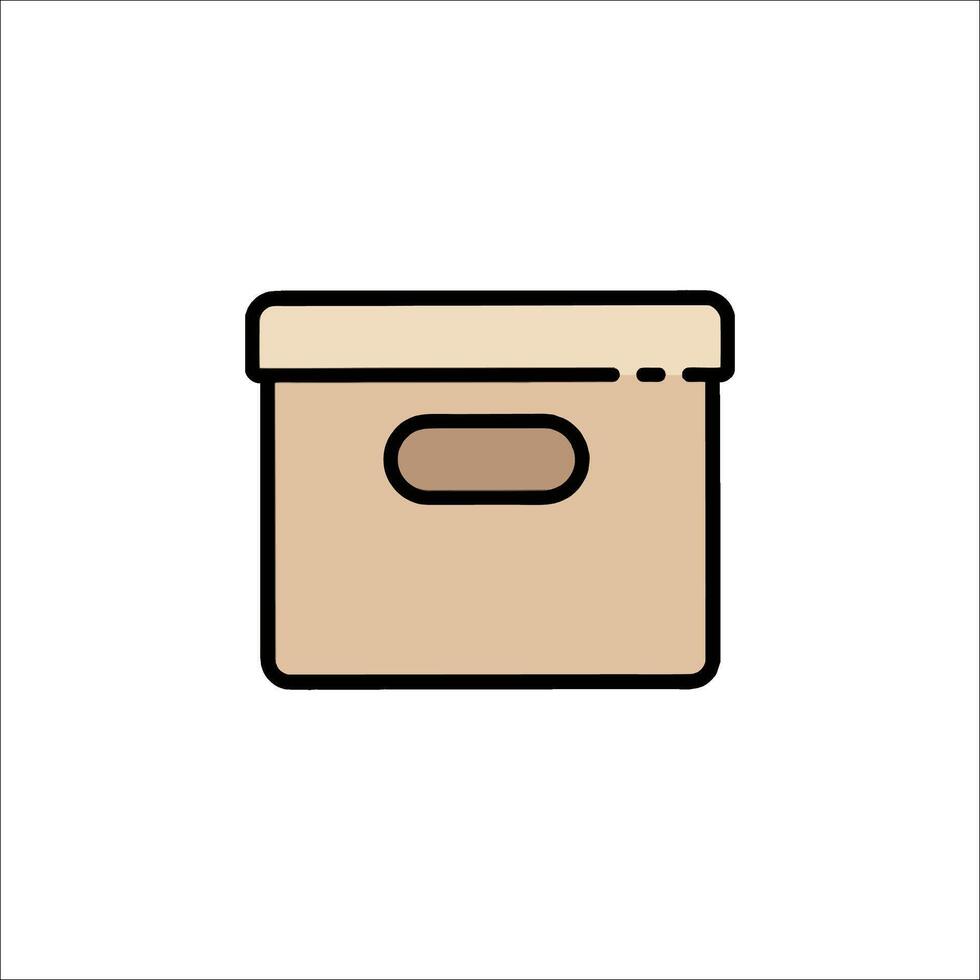 A brown box icon on a white background vector
