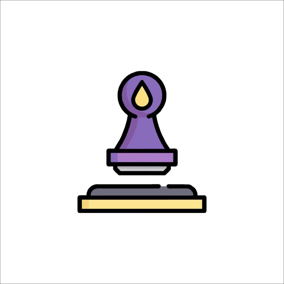 A chess piece with a candle on top vector