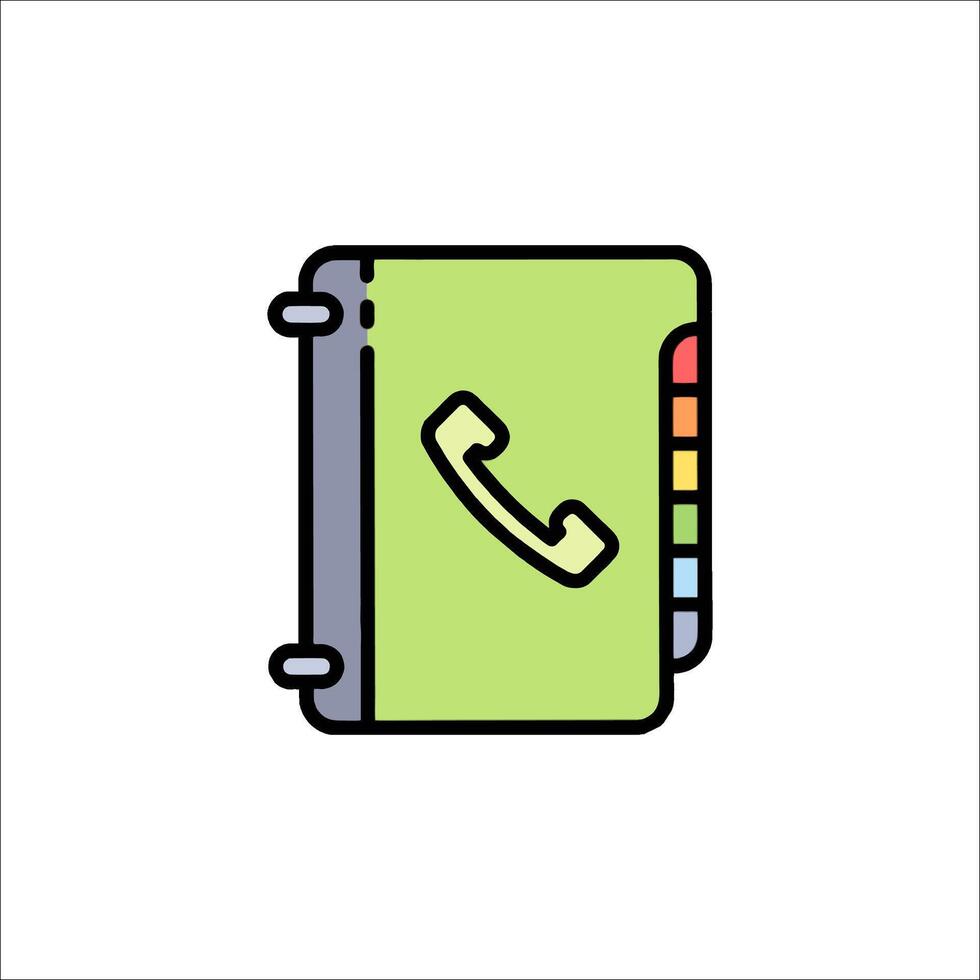 A phone icon on a green notebook vector