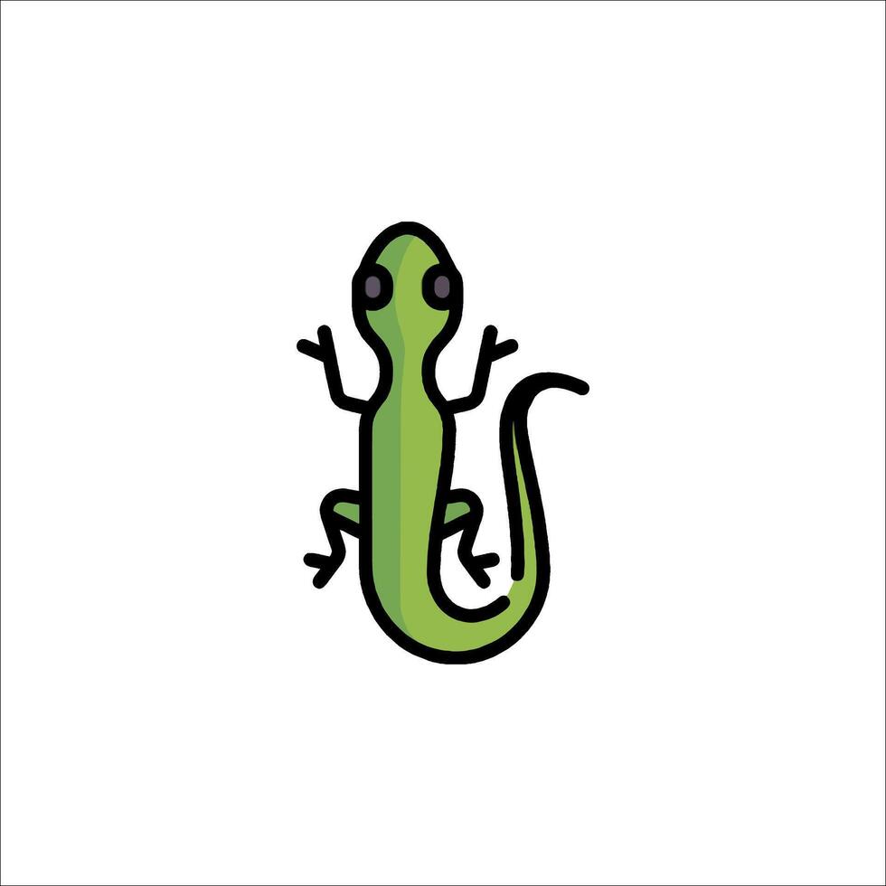 A green lizard on a white background vector
