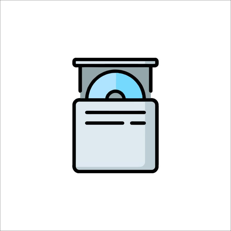 A cd in a box icon vector