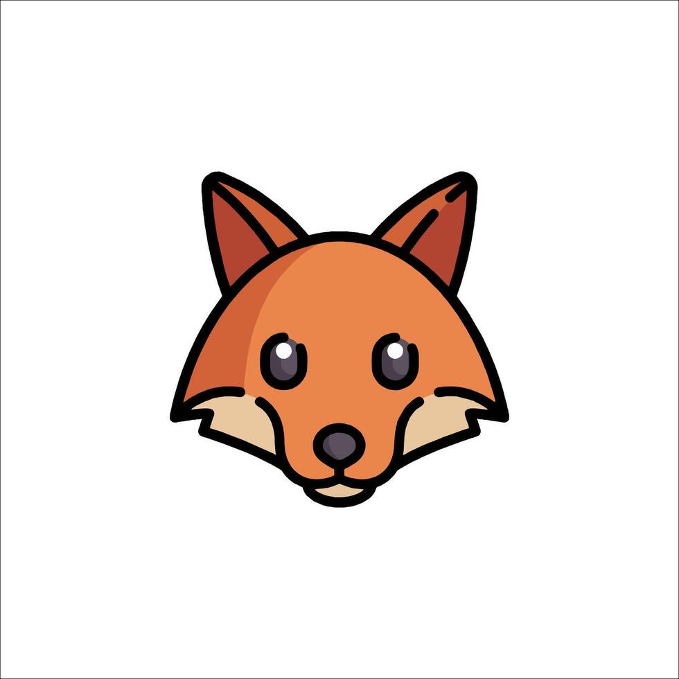 A cartoon fox head on a white background vector