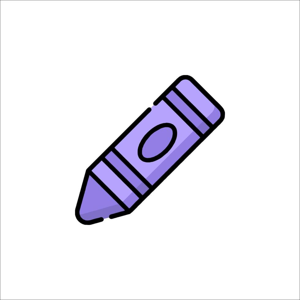 A purple crayon icon on a white background vector