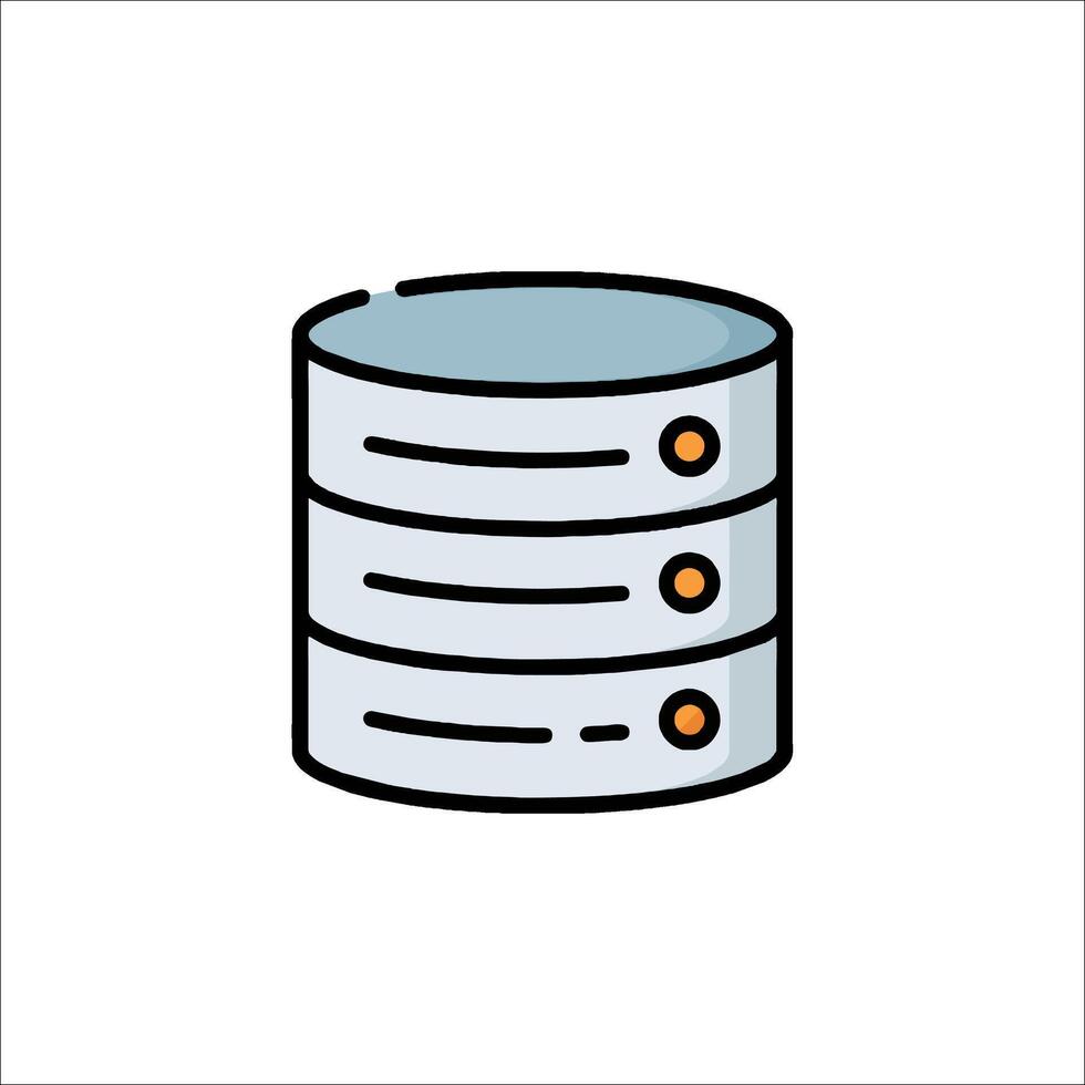 A server icon with three rows of data vector
