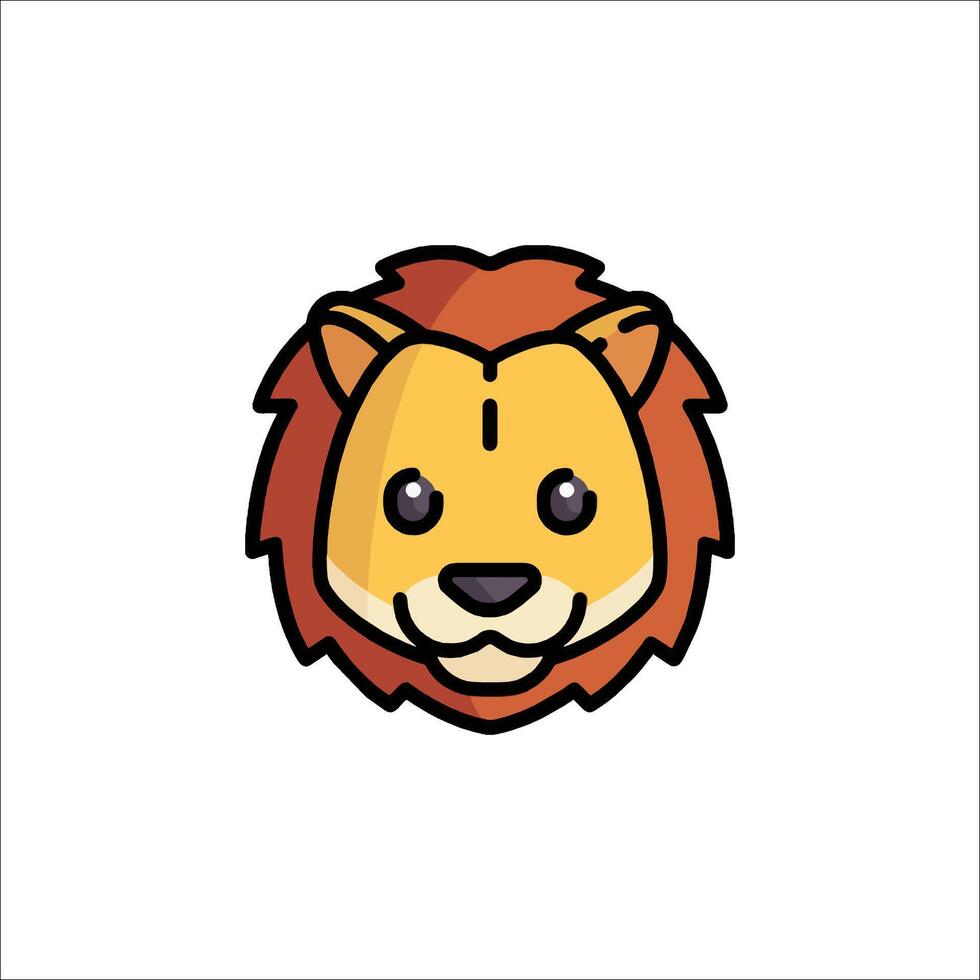 A cartoon lion head on a white background vector