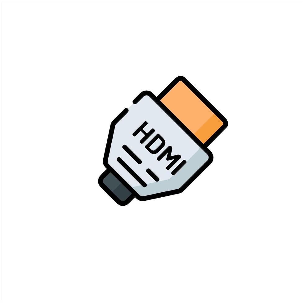 Hdmi cable icon, flat design, illustration vector