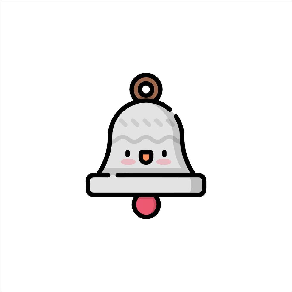 A cute little bell icon with a pink nose vector