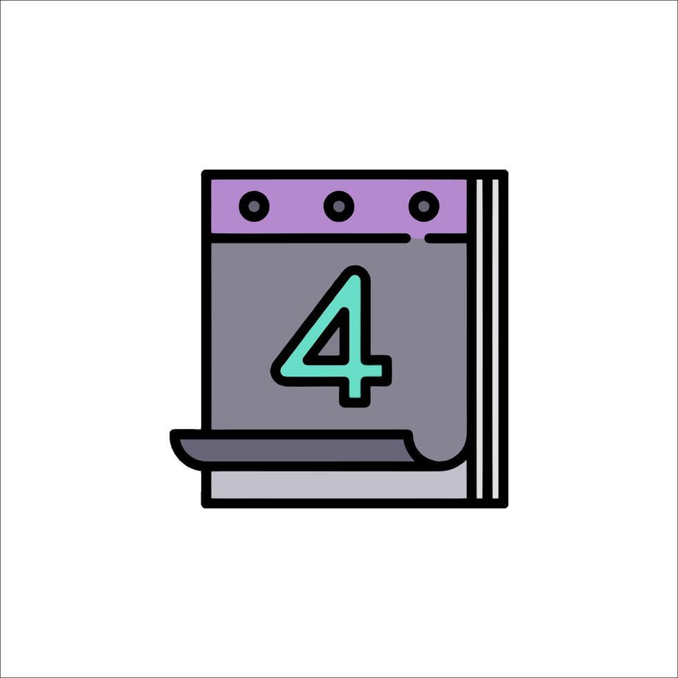 Calendar icon with four days on it vector