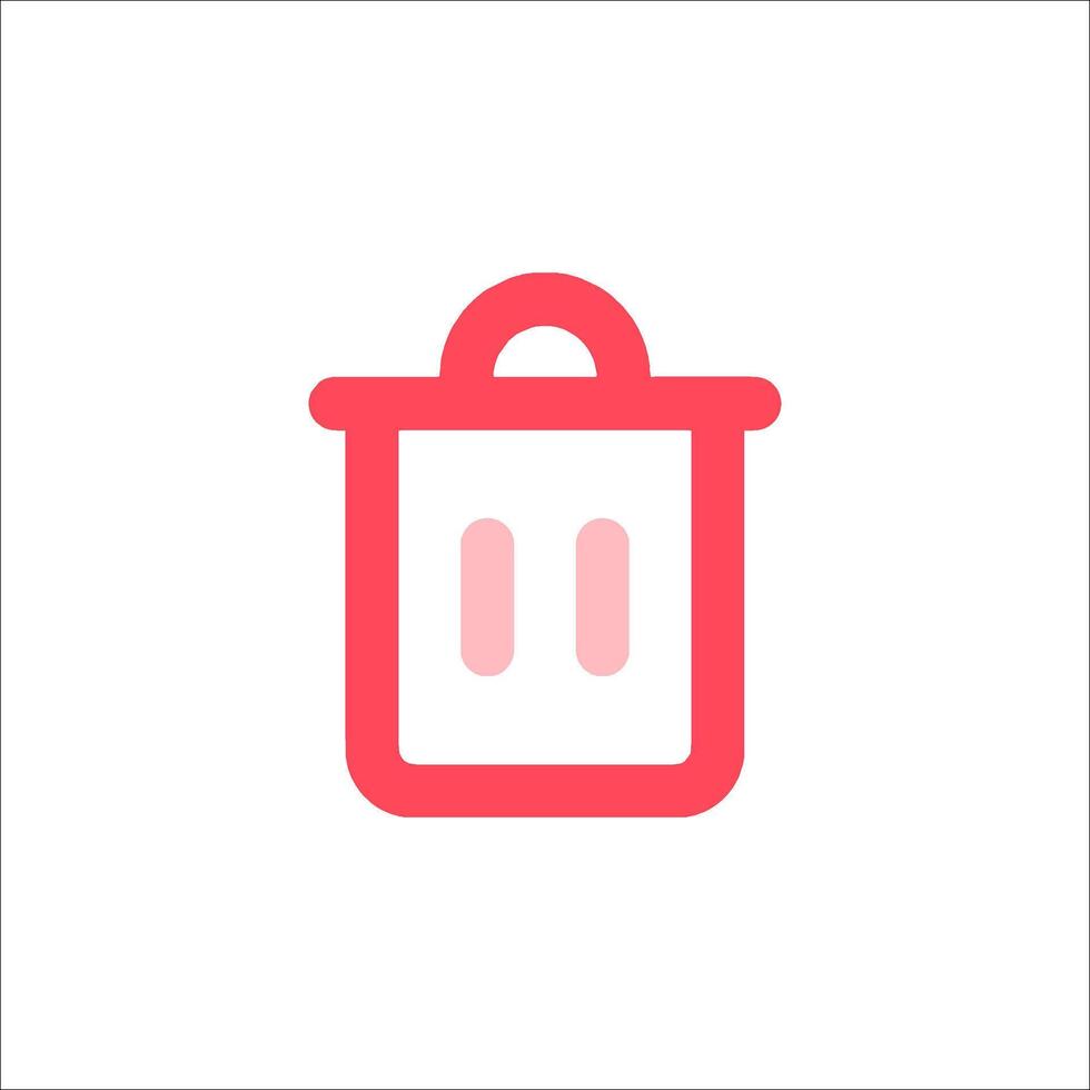 A trash can icon with a red line vector