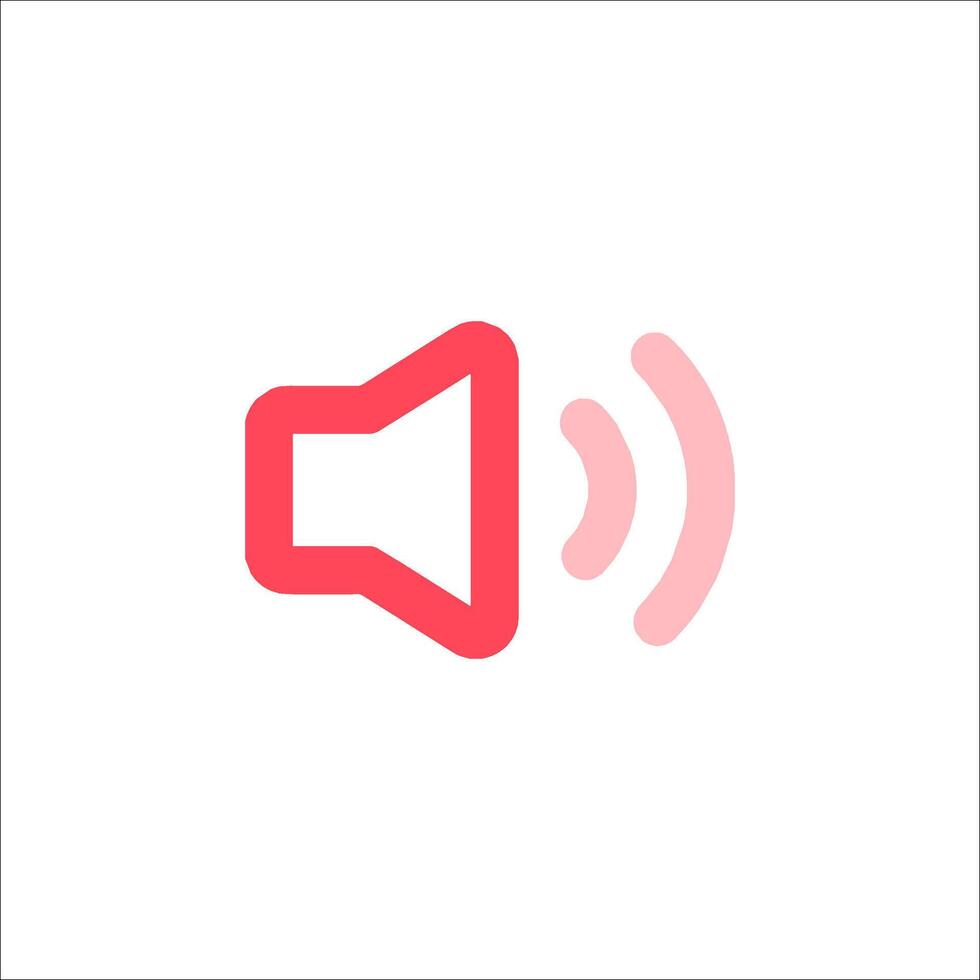 A red speaker icon on a white background vector