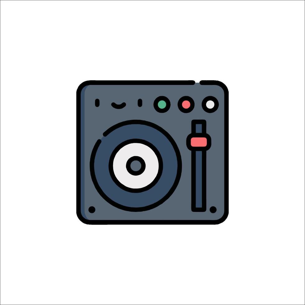 Dj equipment icon, flat design, illustration vector