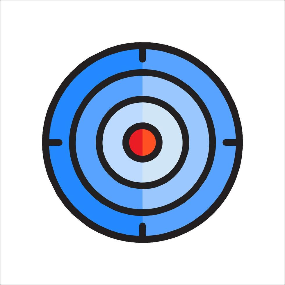 A target with a red dot in the center vector
