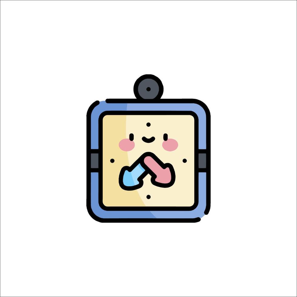 A cute clock with a heart on it vector