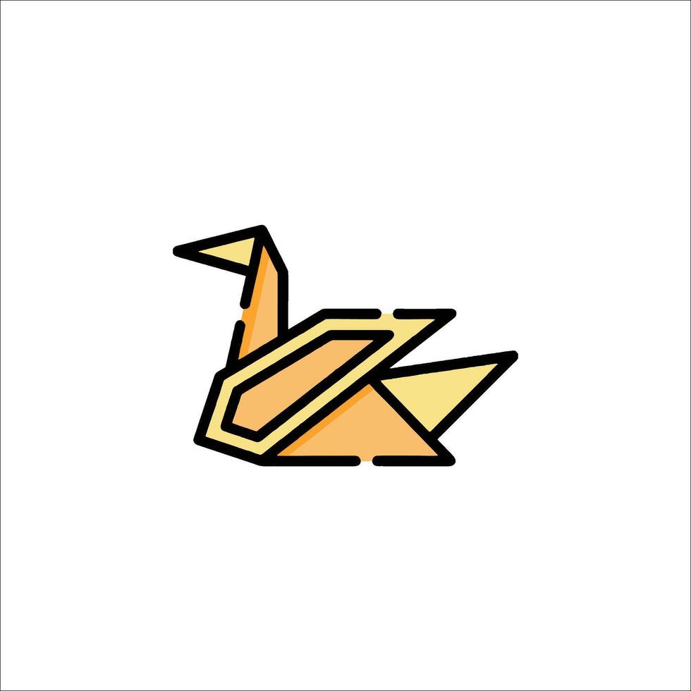 An origami bird icon on a white background vector