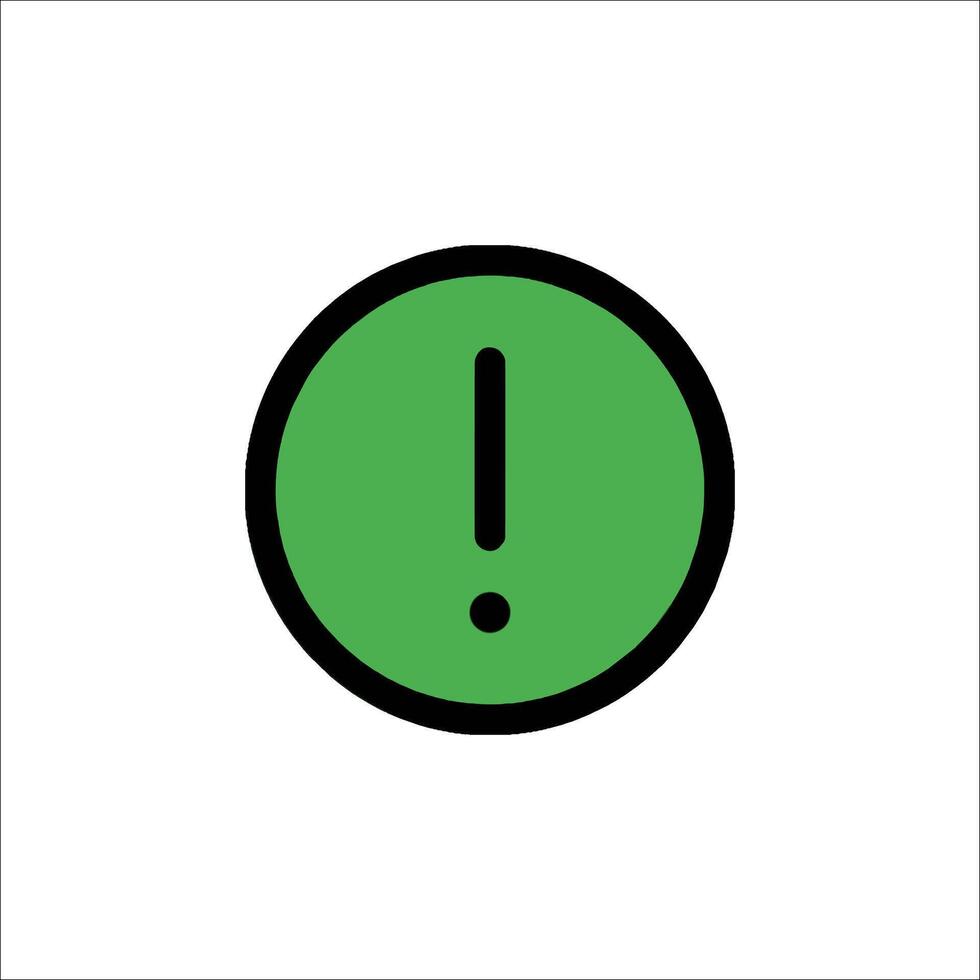 A green warning icon on a white background vector