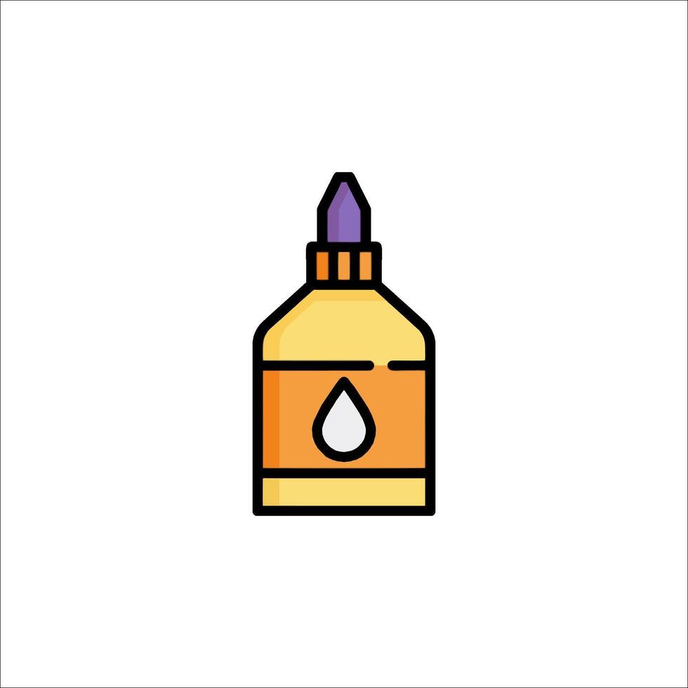 A bottle of liquid with a drop of liquid in it vector