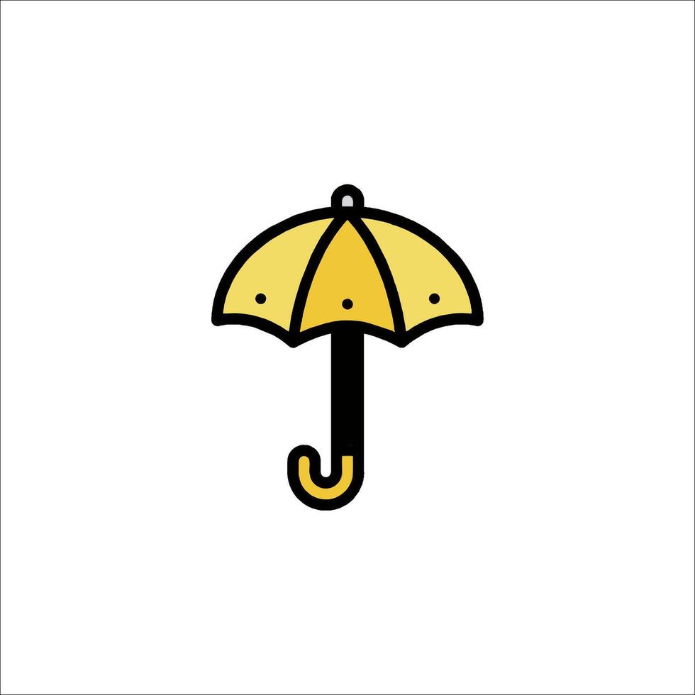 A yellow umbrella icon on a white background vector