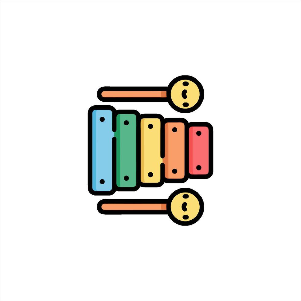 Colorful musical instruments icon vector